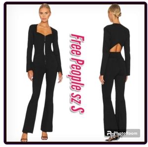 Free People Karly Black Jumpsuit in Night Rider